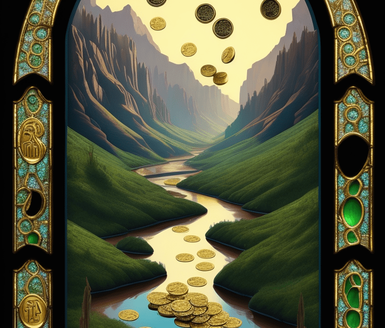 river valley with falling gold coins Belated advice from Raja Numan